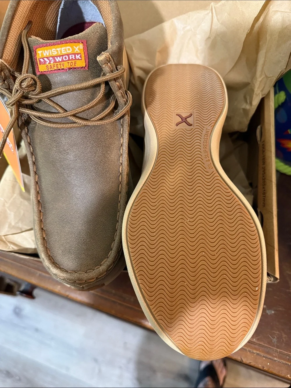 Twisted X Work Safety Toe Women’s Brown Moc Toe Work Shoes
